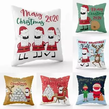 Наволочки с рождественской тематикой Аксессуары для автомобиля Офис Санта-Клаус Гостиная Диван Домашние наволочки 40x40cm
