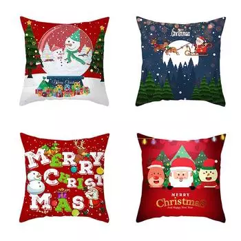 Наволочки с рождественской тематикой Аксессуары для автомобиля Офис Санта-Клаус Гостиная Диван Домашние наволочки 40x40cm