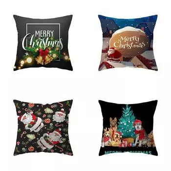 Наволочки с рождественской тематикой Аксессуары для автомобиля Офис Санта-Клаус Гостиная Диван Домашние наволочки 40x40cm