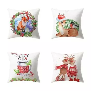 Наволочки с рождественской тематикой Аксессуары для автомобиля Офис Санта-Клаус Гостиная Диван Домашние наволочки 40x40cm