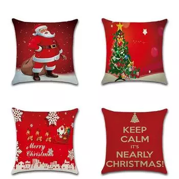 Наволочки с рождественской тематикой Аксессуары для автомобиля Офис Санта-Клаус Гостиная Диван Домашние наволочки 40x40cm