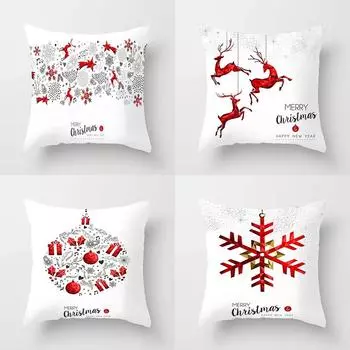 Наволочки с рождественской тематикой Аксессуары для автомобиля Офис Санта-Клаус Гостиная Диван Домашние наволочки 40x40cm