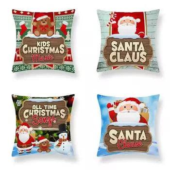 Наволочки с рождественской тематикой Аксессуары для автомобиля Офис Санта-Клаус Гостиная Диван Домашние наволочки 40x40cm