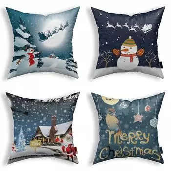 Наволочки с рождественской тематикой Аксессуары для автомобиля Офис Санта-Клаус Гостиная Диван Домашние наволочки 40x40cm