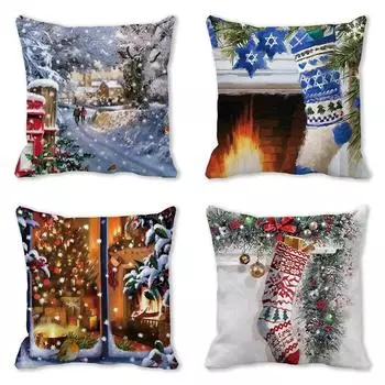 Наволочки с рождественской тематикой Аксессуары для автомобиля Офис Санта-Клаус Гостиная Диван Домашние наволочки 40x40cm