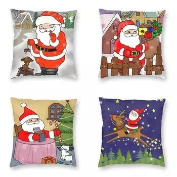 Наволочки с рождественской тематикой Аксессуары для автомобиля Офис Санта-Клаус Гостиная Диван Домашние наволочки 40x40cm