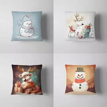 Наволочки с рождественской тематикой Аксессуары для автомобиля Офис Санта-Клаус Гостиная Диван Домашние наволочки 40x40cm
