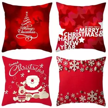 Наволочки с рождественской тематикой Аксессуары для автомобиля Офис Санта-Клаус Гостиная Диван Домашние наволочки 40x40cm