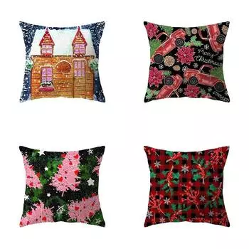 Наволочки с рождественской тематикой Аксессуары для автомобиля Офис Санта-Клаус Гостиная Диван Домашние наволочки 40x40cm