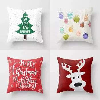 Наволочки с рождественской тематикой Аксессуары для автомобиля Офис Санта-Клаус Гостиная Диван Домашние наволочки 40x40cm