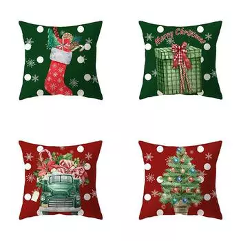 Наволочки с рождественской тематикой Аксессуары для автомобиля Офис Санта-Клаус Гостиная Диван Домашние наволочки 40x40cm