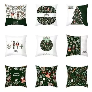 Наволочки с рождественской тематикой Аксессуары для автомобиля Офис Санта-Клаус Гостиная Диван Домашние наволочки 40x40cm