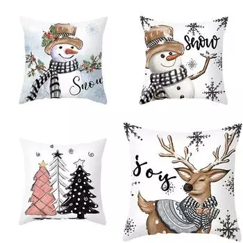 Наволочки с рождественской тематикой Аксессуары для автомобиля Офис Санта-Клаус Гостиная Диван Домашние наволочки 40x40cm
