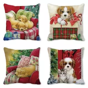 Наволочки с рождественской тематикой Аксессуары для автомобиля Офис Санта-Клаус Гостиная Диван Домашние наволочки 40x40cm