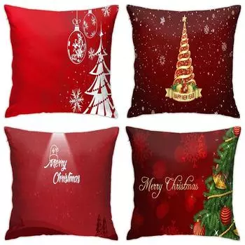 Наволочки с рождественской тематикой Аксессуары для автомобиля Офис Санта-Клаус Гостиная Диван Домашние наволочки 40x40cm
