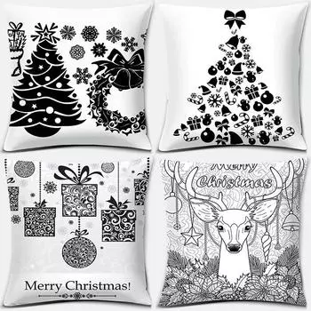 Наволочки с рождественской тематикой Аксессуары для автомобиля Офис Санта-Клаус Гостиная Диван Домашние наволочки 40x40cm
