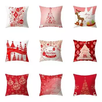 Наволочки с рождественской тематикой Аксессуары для автомобиля Офис Санта-Клаус Гостиная Диван Домашние наволочки 40x40cm