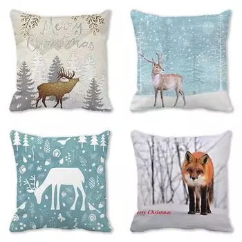 Наволочки с рождественской тематикой Аксессуары для автомобиля Офис Санта-Клаус Гостиная Диван Домашние наволочки 40x40cm