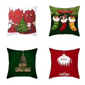 Наволочки с рождественской тематикой Аксессуары для автомобиля Офис Санта-Клаус Гостиная Диван Домашние наволочки 40x40cm