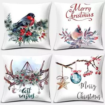 Наволочки с рождественской тематикой Аксессуары для автомобиля Офис Санта-Клаус Гостиная Диван Домашние наволочки 40x40cm