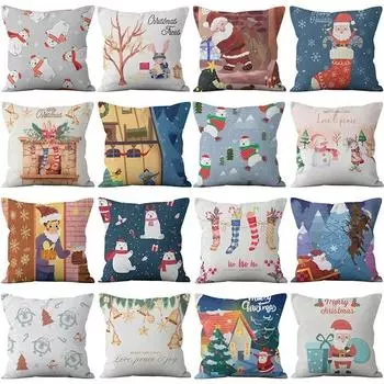 Наволочки с рождественской тематикой Аксессуары для автомобиля Офис Санта-Клаус Гостиная Диван Домашние наволочки 40x40cm
