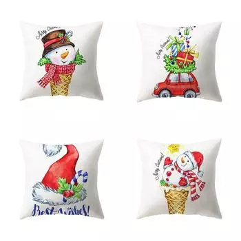 Наволочки с рождественской тематикой Аксессуары для автомобиля Офис Санта-Клаус Гостиная Диван Домашние наволочки 40x40cm