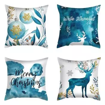 Наволочки с рождественской тематикой Аксессуары для автомобиля Офис Санта-Клаус Гостиная Диван Домашние наволочки 40x40cm