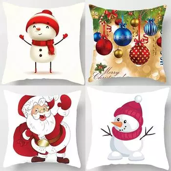 Наволочки с рождественской тематикой Аксессуары для автомобиля Офис Санта-Клаус Гостиная Диван Домашние наволочки 40x40cm