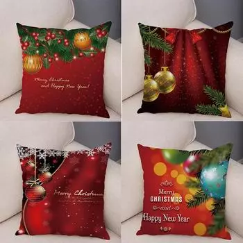 Наволочки с рождественской тематикой Аксессуары для автомобиля Офис Санта-Клаус Гостиная Диван Домашние наволочки 40x40cm