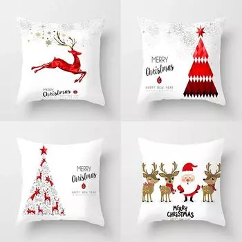 Наволочки с рождественской тематикой Аксессуары для автомобиля Офис Санта-Клаус Гостиная Диван Домашние наволочки 40x40cm