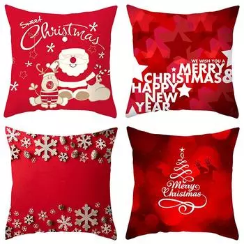 Наволочки с рождественской тематикой Аксессуары для автомобиля Офис Санта-Клаус Гостиная Диван Домашние наволочки 40x40cm