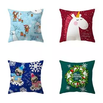 Наволочки с рождественской тематикой Аксессуары для автомобиля Офис Санта-Клаус Гостиная Диван Домашние наволочки 40x40cm