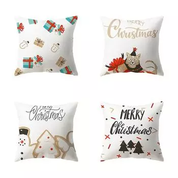 Наволочки с рождественской тематикой Аксессуары для автомобиля Офис Санта-Клаус Гостиная Диван Домашние наволочки 40x40cm