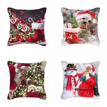 Наволочки с рождественской тематикой Аксессуары для автомобиля Офис Санта-Клаус Гостиная Диван Домашние наволочки 40x40cm