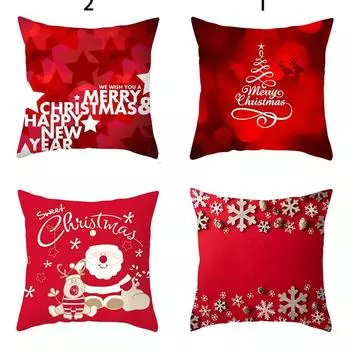 Наволочки с рождественской тематикой Аксессуары для автомобиля Офис Санта-Клаус Гостиная Диван Домашние наволочки 40x40cm