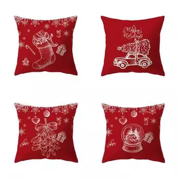 Наволочки с рождественской тематикой Аксессуары для автомобиля Офис Санта-Клаус Гостиная Диван Домашние наволочки 40x40cm