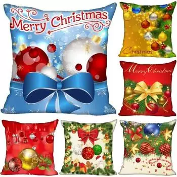 Наволочки с рождественской тематикой Аксессуары для автомобиля Офис Санта-Клаус Гостиная Диван Домашние наволочки 40x40cm