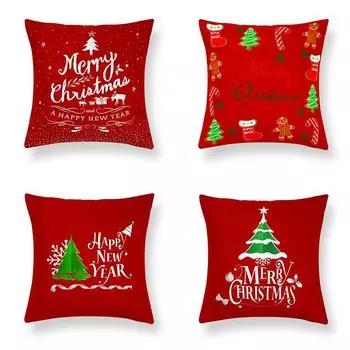 Наволочки с рождественской тематикой Аксессуары для автомобиля Офис Санта-Клаус Гостиная Диван Домашние наволочки 40x40cm