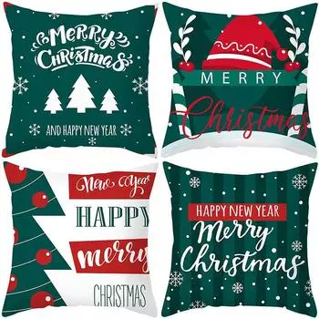Наволочки с рождественской тематикой Аксессуары для автомобиля Офис Санта-Клаус Гостиная Диван Домашние наволочки 40x40cm