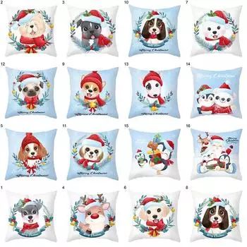 Наволочки с рождественской тематикой Аксессуары для автомобиля Офис Санта-Клаус Гостиная Диван Домашние наволочки 40x40cm
