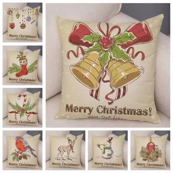 Наволочки с рождественской тематикой Аксессуары для автомобиля Офис Санта-Клаус Гостиная Диван Домашние наволочки 40x40cm