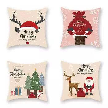 Наволочки с рождественской тематикой Аксессуары для автомобиля Офис Санта-Клаус Гостиная Диван Домашние наволочки 40x40cm