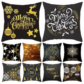 Наволочки с рождественской тематикой Аксессуары для автомобиля Офис Санта-Клаус Гостиная Диван Домашние наволочки 40x40cm