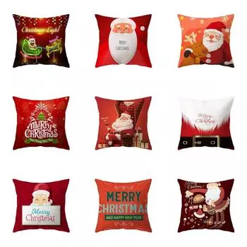 Наволочки с рождественской тематикой Аксессуары для автомобиля Офис Санта-Клаус Гостиная Диван Домашние наволочки 40x40cm
