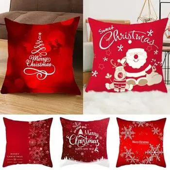 Наволочки с рождественской тематикой Аксессуары для автомобиля Офис Санта-Клаус Гостиная Диван Домашние наволочки 40x40cm