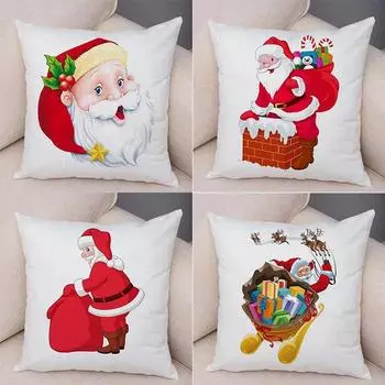 Наволочки с рождественской тематикой Аксессуары для автомобиля Офис Санта-Клаус Гостиная Диван Домашние наволочки 40x40cm