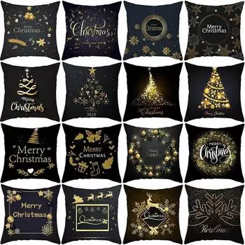 Наволочки с рождественской тематикой Аксессуары для автомобиля Офис Санта-Клаус Гостиная Диван Домашние наволочки 40x40cm