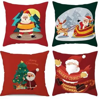 Наволочки с рождественской тематикой Аксессуары для автомобиля Офис Санта-Клаус Гостиная Диван Домашние наволочки 40x40cm