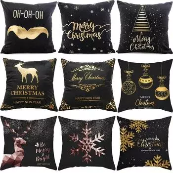 Наволочки с рождественской тематикой Аксессуары для автомобиля Офис Санта-Клаус Гостевые диваны Домашние наволочки 40x40cm