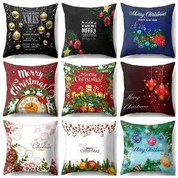 Наволочки с рождественской тематикой Аксессуары для автомобиля Офис Санта-Клаус Гостиная Диван Домашние наволочки 40x40cm